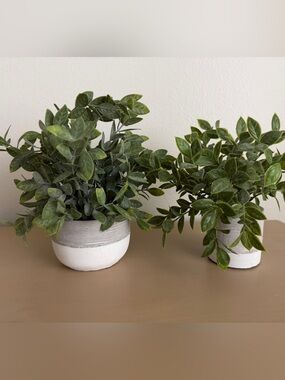 Artificial Potted Plant Set with Green Leaves - Home Accents
